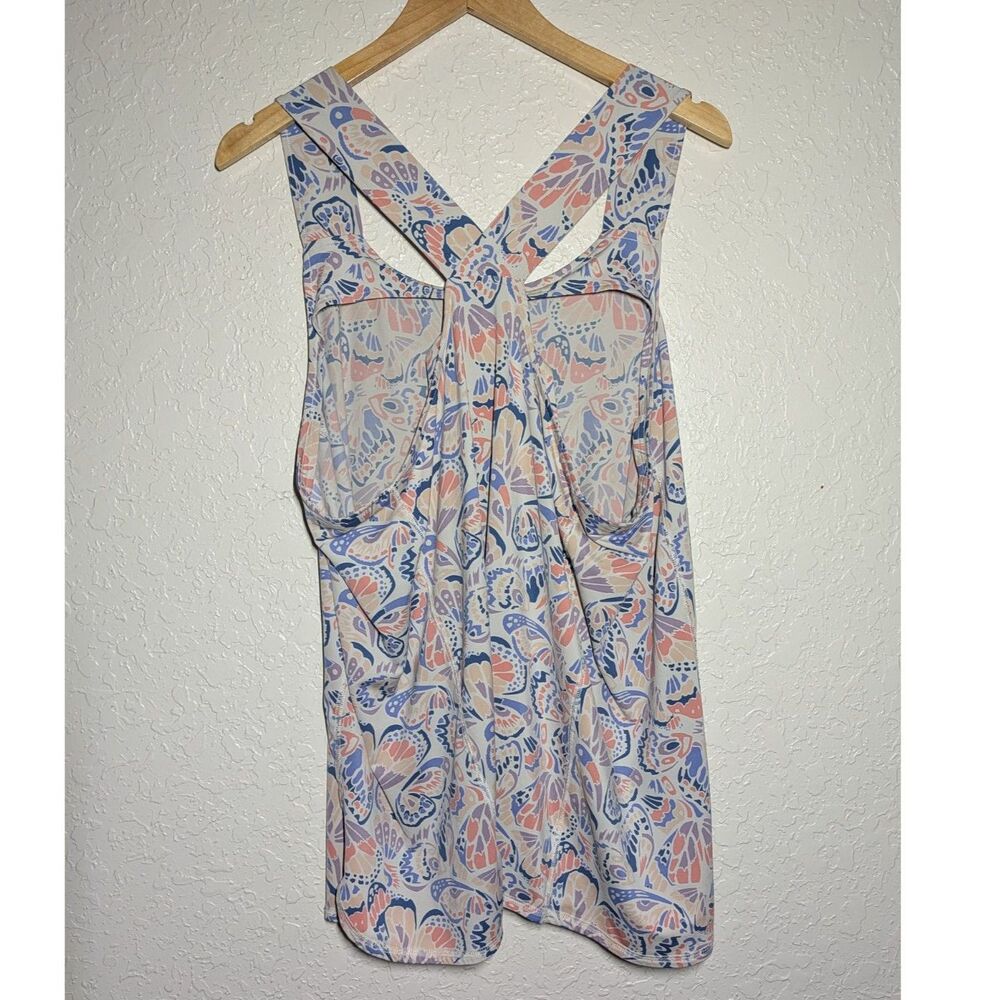 Duluth Trading Co Women's 1X Butterfly Print Racerback Activewear Tank Top - Picture 2 of 9
